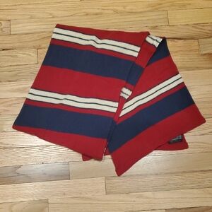 Vintage Lambswool Americana Red, White and Blue Striped Scarf